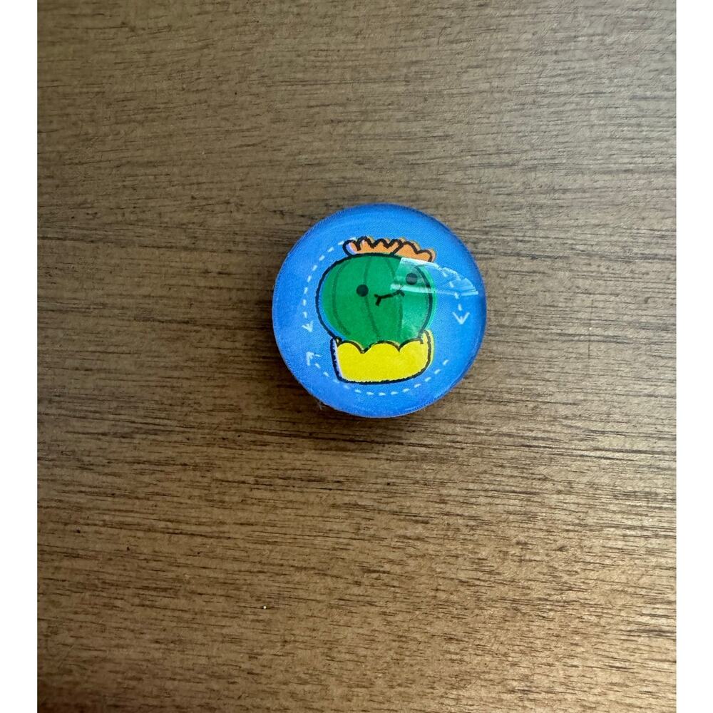 *Handmade Magnet* The Woobles Olivia the Barrel Cactus Collectible Glass Magnet